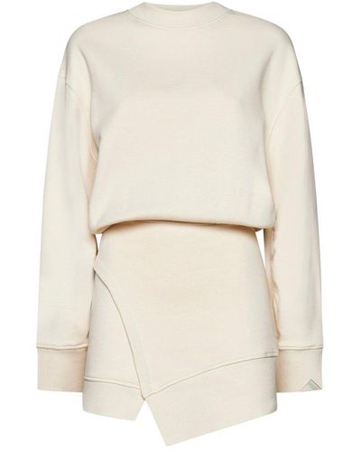 The Attico Drop Shoulder Asymmetric Sweatshirt Dress - White