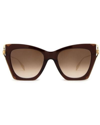 Alexander McQueen Cat-eye Frame Sunglasses - Brown