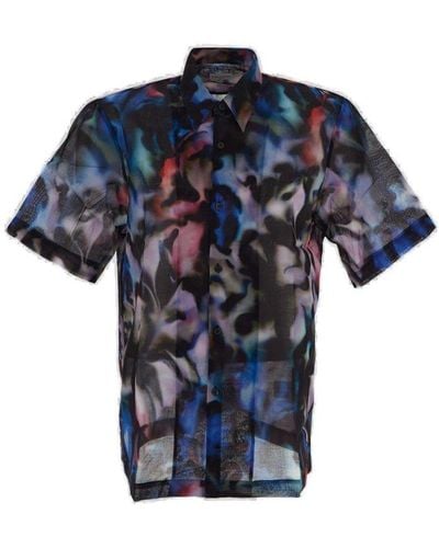 Dries Van Noten Abstract Multicolour Shirt - Blue