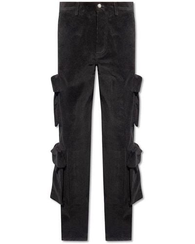 Amiri Corduroy Trousers With Logo, - Black