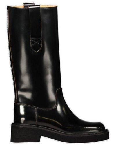 Maison Margiela Round-toe Knee-high Boots - Black