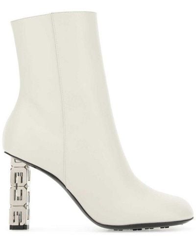 Givenchy 4g Heel Zipped Ankle Boots - White