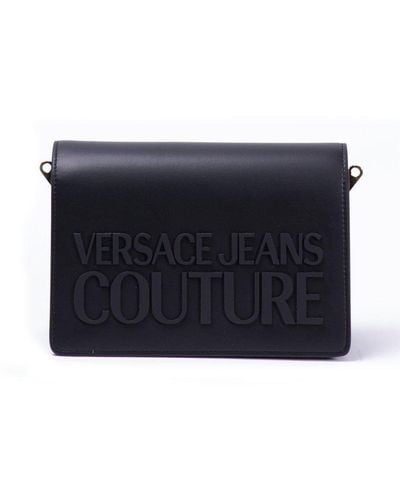 Versace Logo-embossed Chain-linked Shoulder Bag - Blue