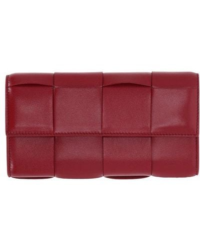 Bottega Veneta Fold-over Wallet - Red