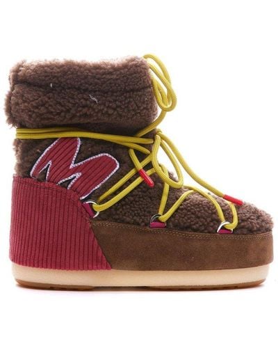 Moon Boot Icon Light Low Lace-up Boots - Red