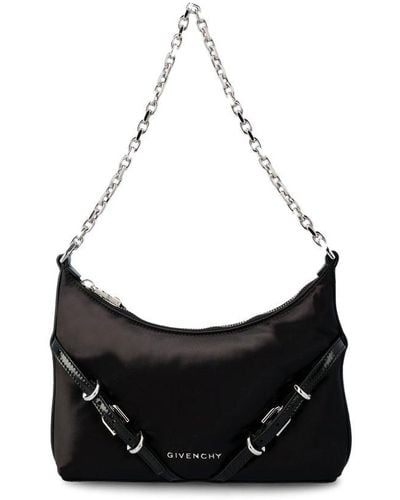 Givenchy Voyou Party Buckle Detailed Shoulder Bag - Black