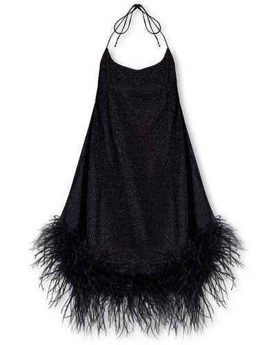 Oséree Dress With Feathers - Black