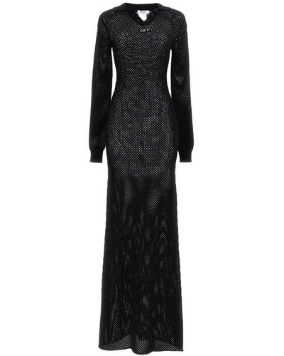 Off-White c/o Virgil Abloh Net Long Polo Dresses - Black