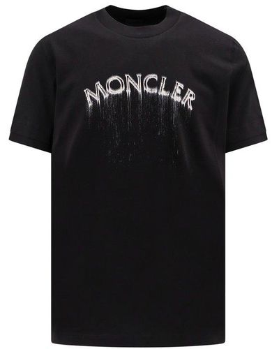 Moncler Logo Printed Crewneck T-shirt - Black