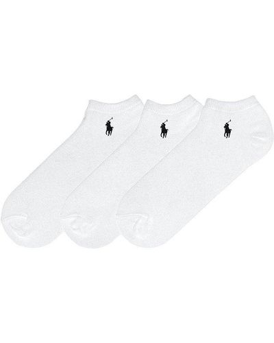 Ralph Lauren Pack Of Three Ghost Cotton-blend Ankle Socks - White