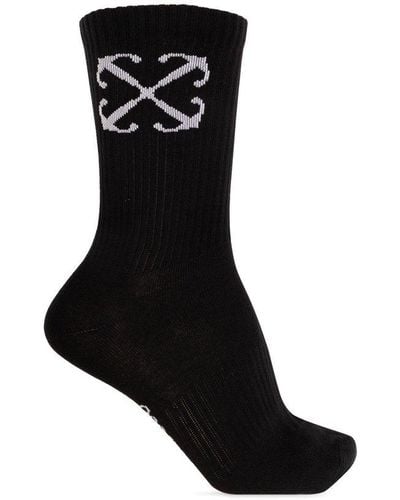 Off-White c/o Virgil Abloh Logo Intarsia Socks - Black
