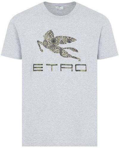 Etro Cotton T-shirt Tshirt - Gray