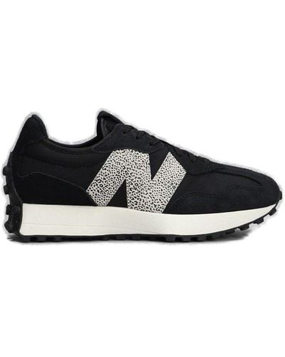 New Balance 327 Moombean Leopard Lace-up Sneakers - Black