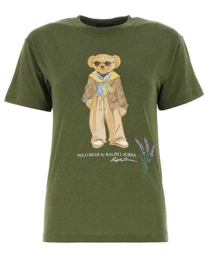 Polo Ralph Lauren Brand-print Slim-fit Cotton-jersey T-shirt - Green