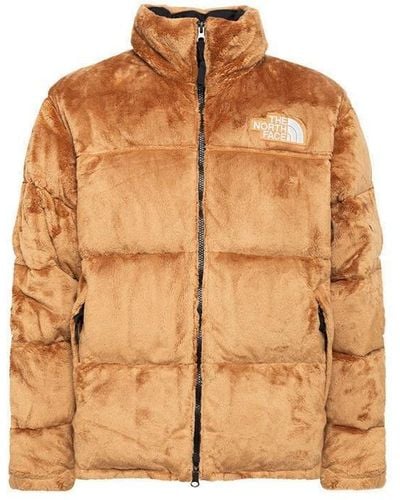 The North Face Logo Patch Teddy Padded Jacket - Brown