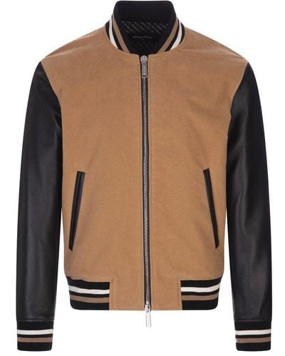 DSquared² Logo Printed Zipped Sport Jacket - Brown