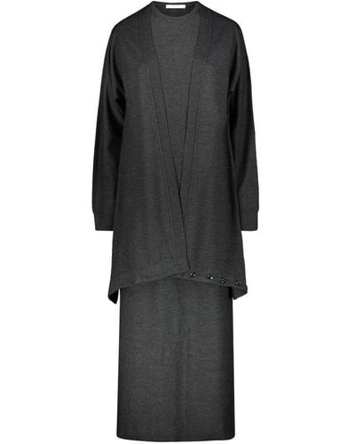 Lemaire Crewneck Knitted Midi Dress - Black