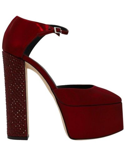 Giuseppe Zanotti Stud-embellished Platform Court Shoes - Red
