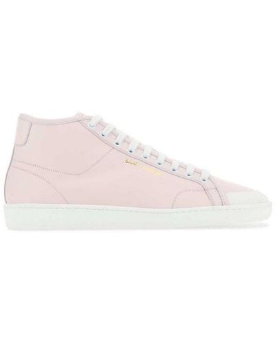Saint Laurent Pastel Leather Court Classic Sneakers - Pink