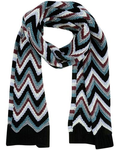 Missoni Zig-zag Pattern Knitted Scarf - Multicolour