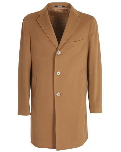 Tagliatore Notched-lapels Single-breasted Coat - Brown