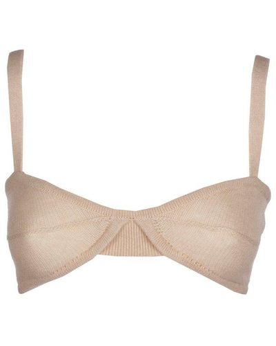 Khaite Eda Knitted Bralette Top - Natural