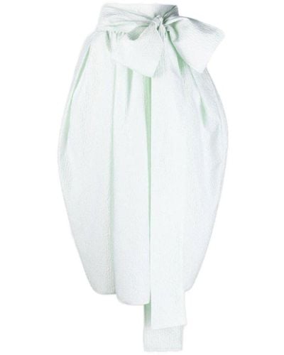 Cecilie Bahnsen Junita Bow Detailed Midi Skirt - White