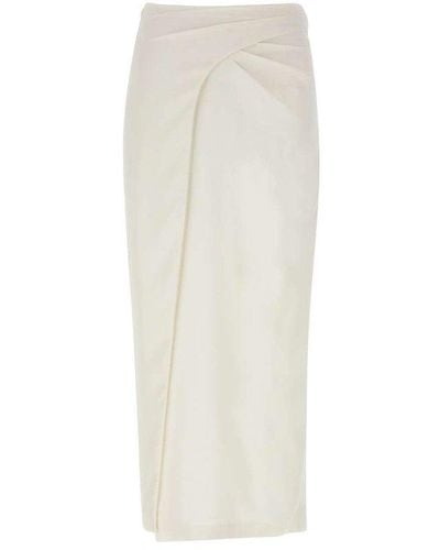 IRO Pumiko Crepe Midi Wrap Skirt - White