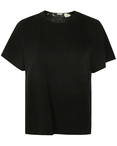Sacai Floral Printed Panelled Crewneck T-shirt - Black