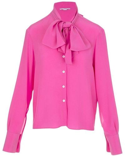 Stella McCartney Pussy-bow Long-sleeved Shirt - Pink