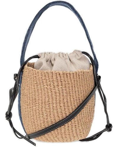 Chloé 'woody Small' Bucket Shoulder Bag, - Natural