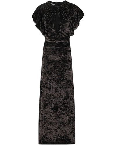 Moschino Jeans Keyhole Neck Velvet Maxi Dress - Black