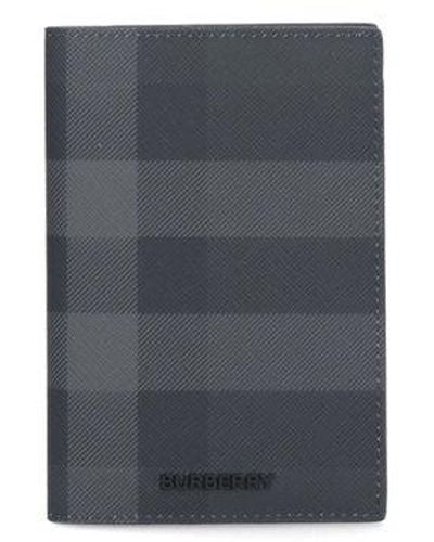 Burberry Check-pattern Bi-fold Passport Holder - Black