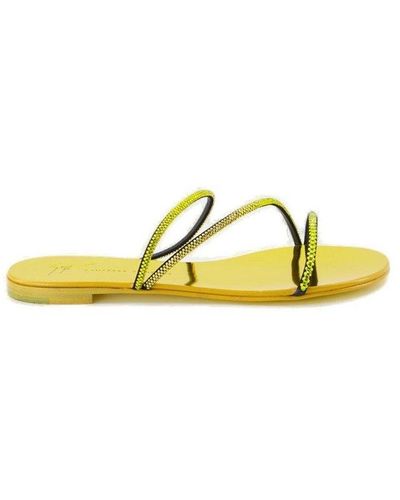 Giuseppe Zanotti Julianne Embellished Slides - Yellow