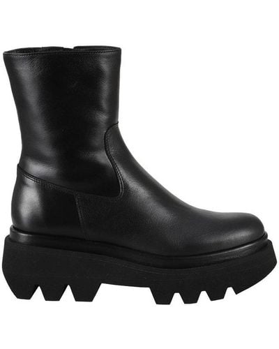 Paloma Barceló Osian Round-toe Zipped Boots - Black