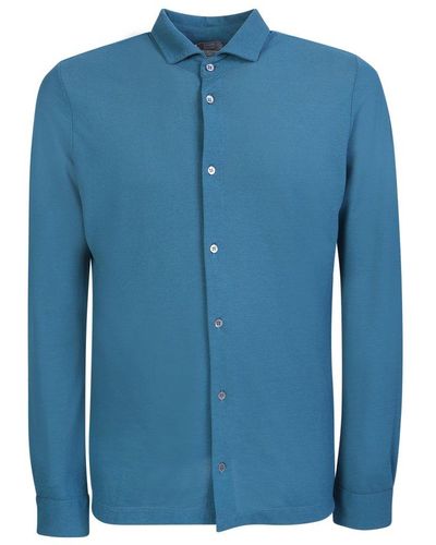 Zanone Buttoned Long-sleeved Shirt - Blue