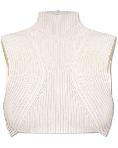Chloé Wool Cropped Top, - White