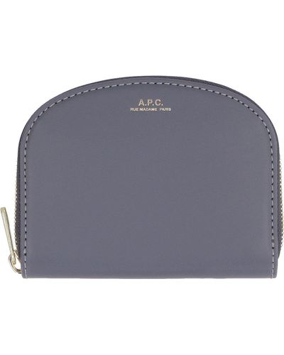A.P.C. Small Leather Flap-over Wallet - Purple