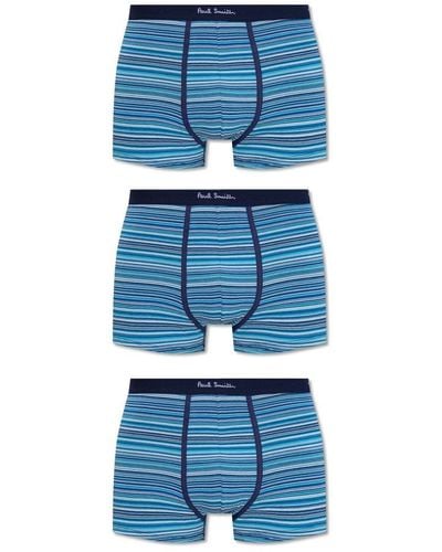 Paul Smith Branded Boxers 3-Pack - Blue