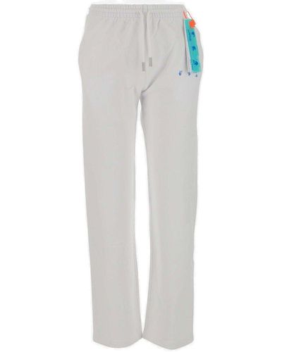 Off-White c/o Virgil Abloh Logo Embroidered Track Pants - Grey