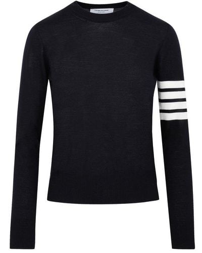 Thom Browne Relaxed Fit Wool Jumper - Blue