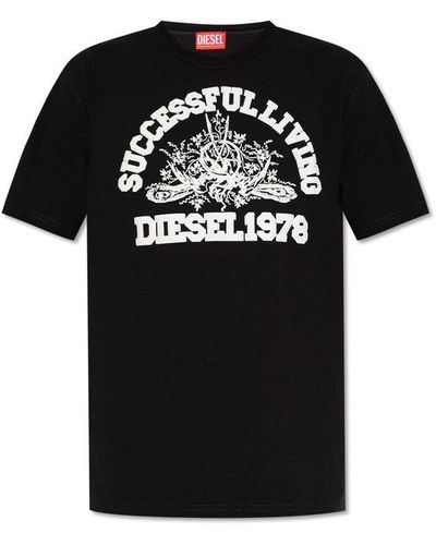 DIESEL 't-justil-n1' T-shirt With Print, - Black