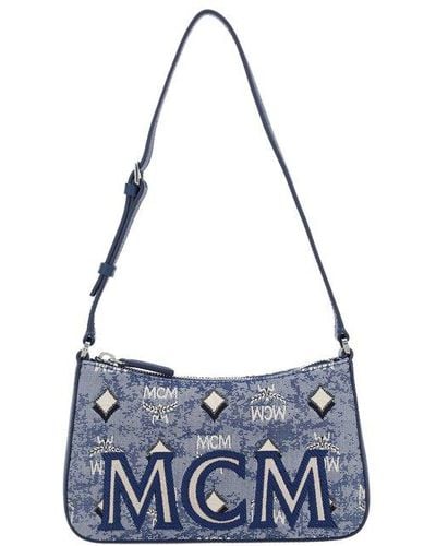Mcm Boston Vintage Jacquard Monogram Canvas & Leather Shoulder Bag – Bluefly
