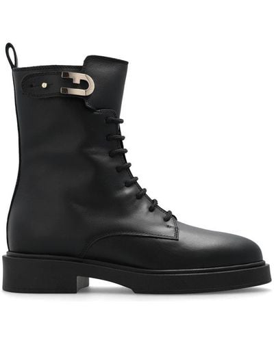 Furla Legacy Lace-up Ankle Boots - Black