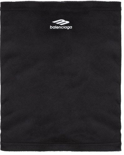 Balenciaga 3B Sports Icon Fleece Neck Scarf - Black