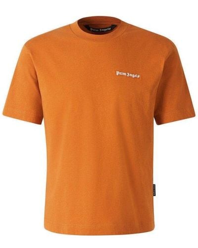 Palm Angels Logo Embroidered Pack Of Three T-shirt - Orange
