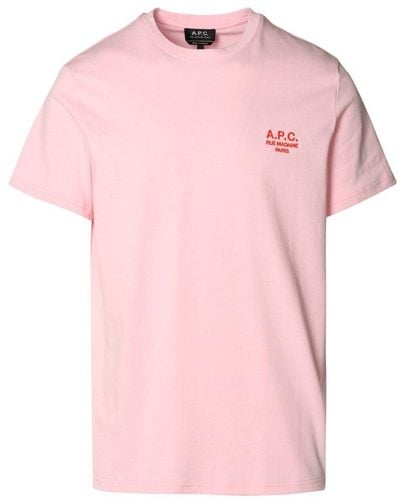 A.P.C. 'raymond' Pink Cotton T-shirt