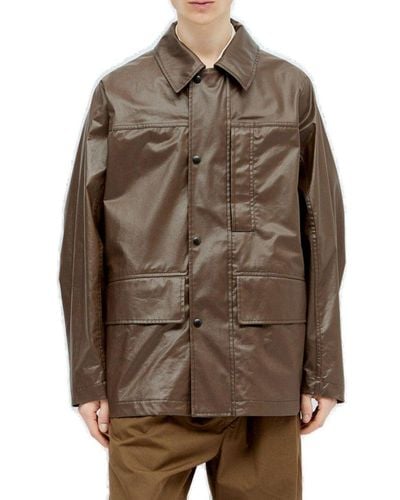 Lemaire Snap-buttoned Rain Jacket - Brown