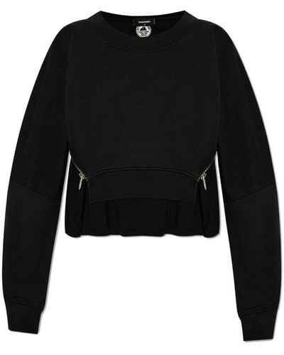 DSquared² Zip Detailed Sweatshirt - Black