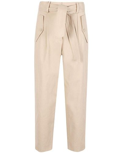 Weekend by Maxmara Belted Carrot-fit Trousers - Natural